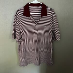 VINEYARD VINES Porter Preformance Red Stripe Short Sleeve Side Large casual